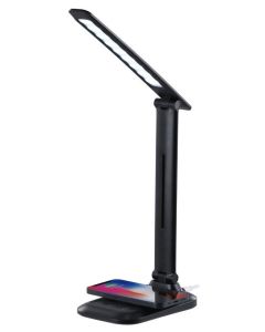 IMMAX LED stolní lampička LUMI/ Qi nabíjení/ 7W/ 300lm/ 12V/2A/ stmívatelná/ černá
