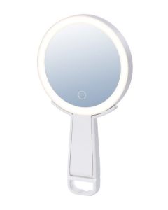 IMMAX LED kosmetické zrcátko SWEET Make up/ oboustranné/ 10x zvětšovací/ CCT/ stojánek na mobil/ bílé