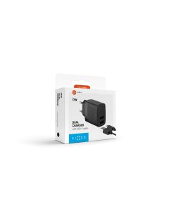 Set síťové nabíječky FIXED s 2xUSB výstupem a USB/USB-C kabelu, 1 metr, 17W Smart Rapid Charge, černá