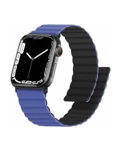 Swissten řemínek pro apple watch silikonový - magnetic 38 / 40 / 41 mm modro/černý