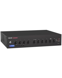 Fonestar 4-zónová 100V ústředna 240 W, BT/USB/FM, 1× Mic, 1× Aux, nouz 100V vstup, pasivní chlazení