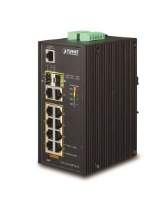 Planet IGS-5225-8P2T2S průmyslový L3 switch, 8x1Gb, 2x1Gb SFP, 8x PoE 802.3at 240W -40~75°C, dual 48-54VDC, IP30