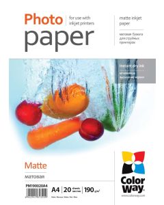 COLORWAY fotopapír/ matte 190g/m2, A4/ 20 kusů