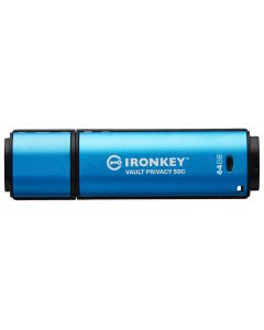 Kingston Ironkey Vault Privacy 50C/64GB/USB 3.2/USB-C/Modrá