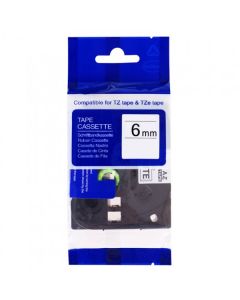 PRINTLINE kompatibilní páska s Brother HSe-211, 6mm,,černý tisk/ bílý podklad, bužírka