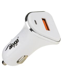 TRX Akyga AK-CH-07 USB nabíječka do auta 3A/ 15W/ Quick Charge 3.0/ bílá