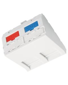 SOLARIX Modul French style Solarix 45x45mm pro 2 keystony úhlový bílý SXF-M-2-45-WH-U