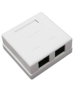 XtendLan Zásuvka 2x RJ-45, Cat5e, nestíněná, na zeď, spodní vývod, narážecí
