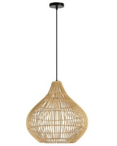 IMMAX BOHO PELO designové závěsné svítidlo, D40cm, E27, přírodní ratan