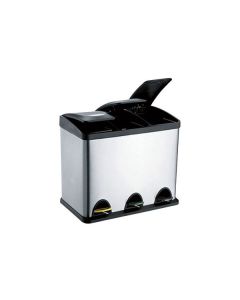 Nerezový nášlapný koš na tříděný odpad, 3 x 15 l