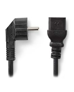 NEDIS napájecí kabel 230V/ přípojný 16A/ konektor IEC-320-C19/ úhlová zástrčka Schuko/ černý/ bulk/ 2m