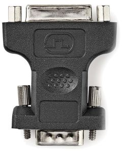 NEDIS adaptér VGA - DVI/ zástrčka VGA - 24+5pinová zásuvka DVI-I/ blistr/ černý
