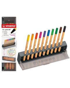 Liner STABILO point 88, Click set, sada 10 barev