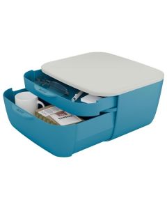 Dvouzásuvkový box Leitz Cosy,klidná modrá