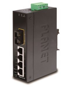 Planet ISW-511TS15, 4x 10/100Base-TX+ 1x 100FX 15km, SM, DIN, IP30, -40~75°C