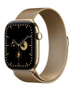 Apple Watch Series 12 Cellular 46mm zářivě zlatý titan se zářivě zlatým milánským tahem - M/L