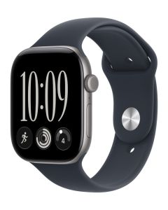 Apple Watch Series 12 Cellular 46mm Vesmírně šedý hliník s námořnicky modrým sportovním řemínkem - S/M