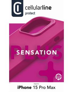 Ochranný silikonový kryt Cellularline Sensation Plus pro Apple iPhone 15 Pro Max, růžový