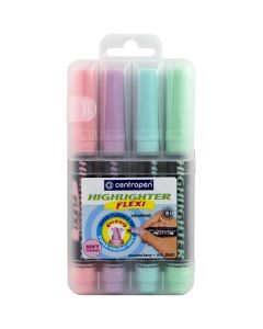 Zvýrazňovač Centropen Flexi SOFT 8542,sada 4 barev