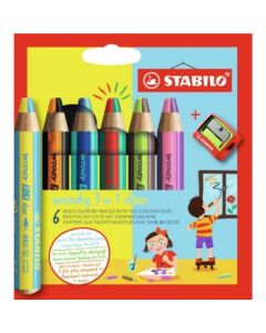 Stabilo Woody pastelka 3v1,sada 6 ks s ořezávátkem