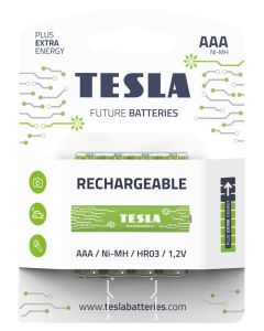 TESLA RECHARGEABLE+ nabíjecí baterie AAA Ni-MH 800mAh (HR03, mikrotužková, blister) 4 ks