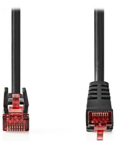 NEDIS síťový kabel CAT6/ zástrčka RJ45 - zástrčka RJ45/ úhlový z jedné strany/ černý/ 2 m