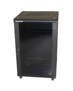 XtendLan 27U/600x800 stojanový, černý, skleněné dveře, plná záda