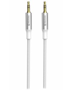 Swissten audio kabeltextile jack (samec) / jack (samec) 1,5 m bílý