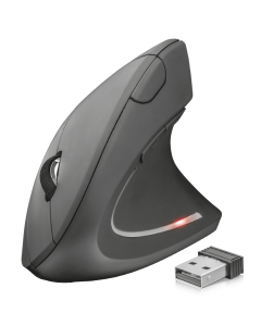 TRUST Verto/Vertikální/Optická/Pro praváky/1 600 DPI/Bezdrátová USB/Černá