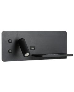 IMMAX LED Be PREPARE 4v1, bodové svítidlo s Qi nabíjením, USB, černé, varianta pravá