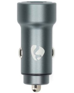 NEDIS nabíječka do auta/ 48 W/ dva výstupy/ 12 - 24 V DC/ 3.0 A/ USB-A/ USB-C/ automatická volba napětí/ šedá