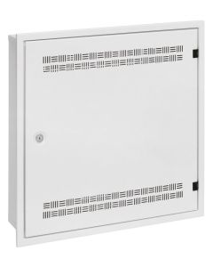 Solarix rozvaděč SOHO LC-18 do zdi s lištami 2U, 4U a 11U, 550x550x150mm, bílá RAL 9003, s rámečkem k zazdění