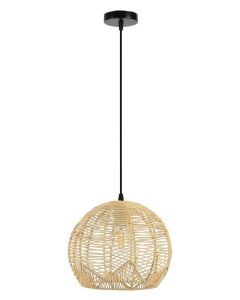 IMMAX BOHO PELO designové závěsné svítidlo, D30cm, E27, přírodní ratan