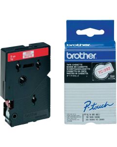 BROTHER laminovaná páska TC-292 / bílá-červená / 9mm
