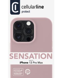 Ochranný silikonový kryt Cellularline Sensation pro Apple iPhone 13 Pro Max, starorůžový