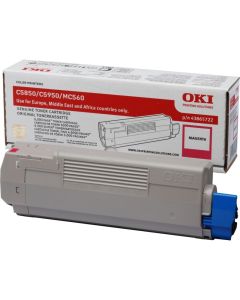 OKI originál tonerová kazeta 43865722/ C5850/ C5950/ MC560/ MC560n/ MC560dn/ 6000 stran/ purpurový