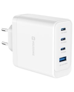 Swissten Síťový Adaptér Core GaN 2x USB-C PD 100W + 1x USB-C PD 20W + 1x USB-A QC 30W QC Bílý