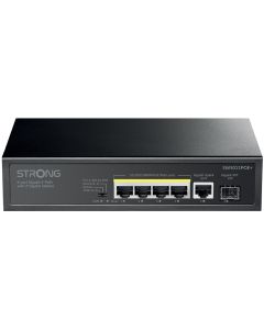 STRONG switch SW5011POE+/ 4x port Gigabit POE+/ 1x Ggabit Uplink port/ 1x Gigabit port SFP/ IEEE802.3af/at/ kovové šasi