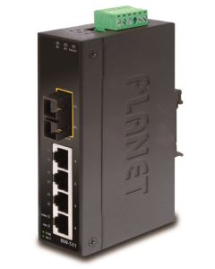 Planet ISW-511, 4x 10/100Base-TX+ 1x 100FX 2km, MM, DIN, IP30
