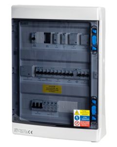 Solarmi AC25 osazený rozvaděč pro fotovoltaiku, jističe, chránič, 10kW 3f, plný automatický backup, 25A