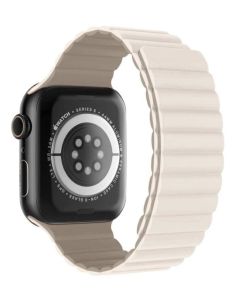 Swissten řemínek pro apple watch silikonový - magnetic 38 / 40 / 41 mm bílá / cappuccino