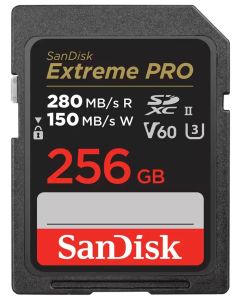 SanDisk Extreme PRO 256GB V60 UHS-II SD cards / R:280/ W:150MB/s