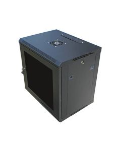 DATACOM 19" rozvaděč nástěnný 9U/450mm černý, skleněné dveře