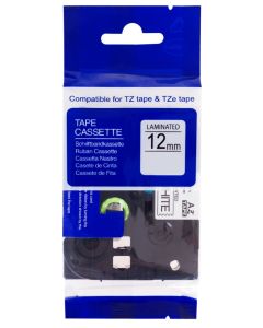 PRINTLINE kompatibilní páska s Brother TZE-132, 12mm, červený tisk/průsvitný podklad