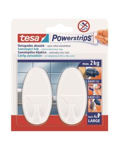 Háček samolepící Tesa Powerstrip, bílý, 2 ks