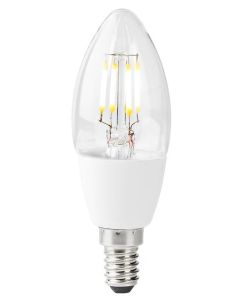 NEDIS Wi-Fi chytrá LED žárovka s vláknem/ E14/ svíčka/ 5W/ 230V/ 400lm/ 2700K/ teplá bílá/ stmívatelná/ čirá
