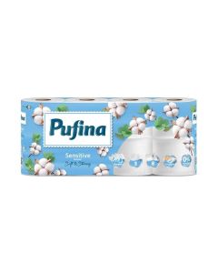 Toaletní papír Pufina Aquabond, 3vrstvý, 8 rolí