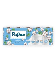 Toaletní papír Pufina Aquabond, 3vrstvý, 10 rolí