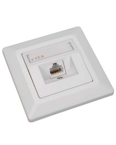 Solarix Eth.Zás. CAT6 UTP 1 x RJ45 pod omítku bílá  SX9-1-6-UTP-WH