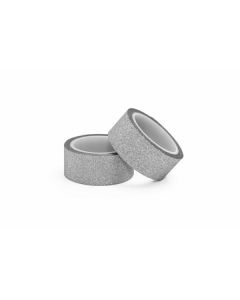 Designová lepicí páska 15 mm x 3m, stříbrná, 2 ks